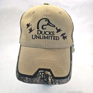 Ducks Unlimited Mossy Oak Camo Strap back Hat Cap DU Leader Adjustable Band